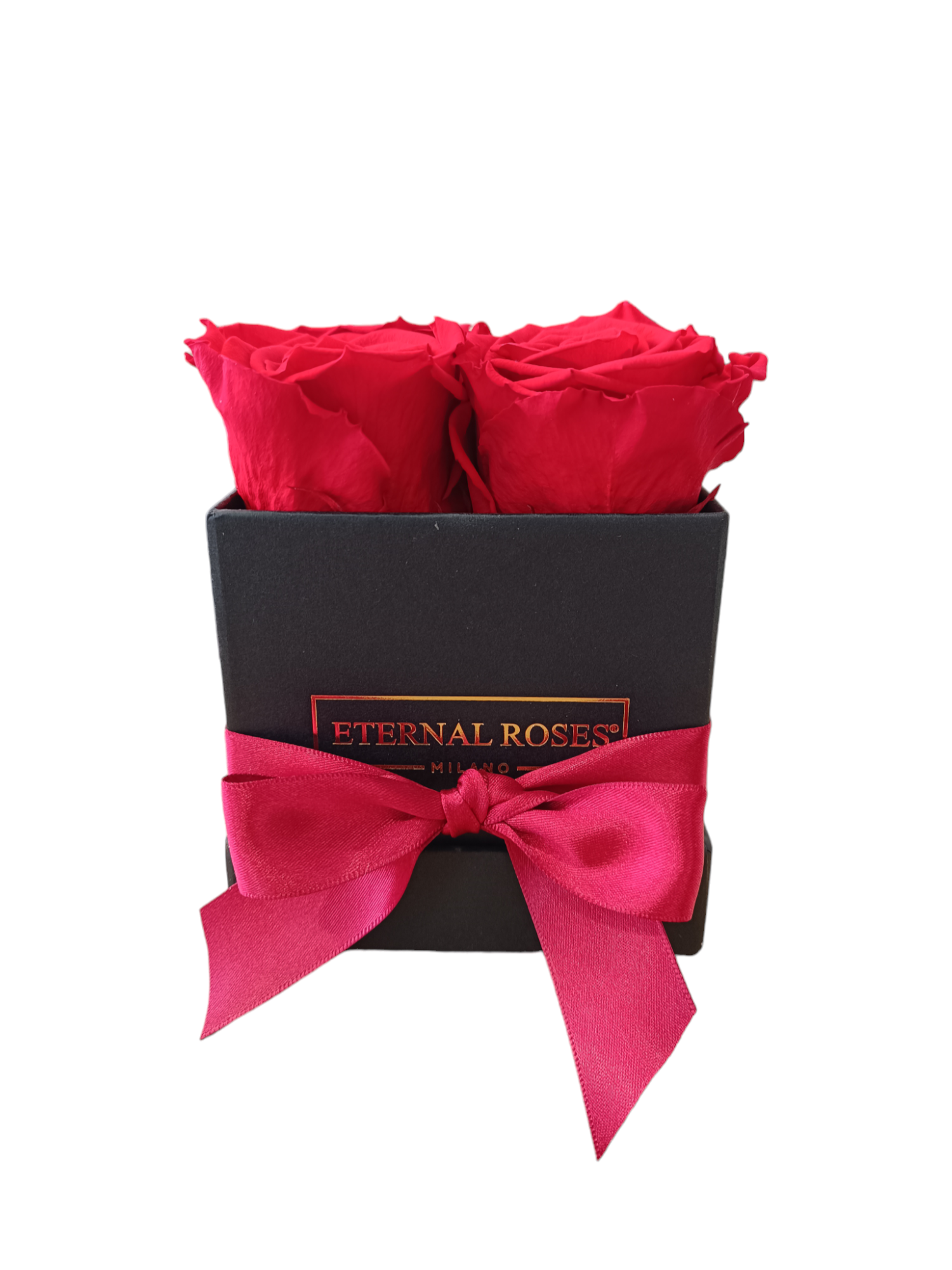 Box Square Nero S - Rose Stabilizzate Rosse – Eternal Roses Milano