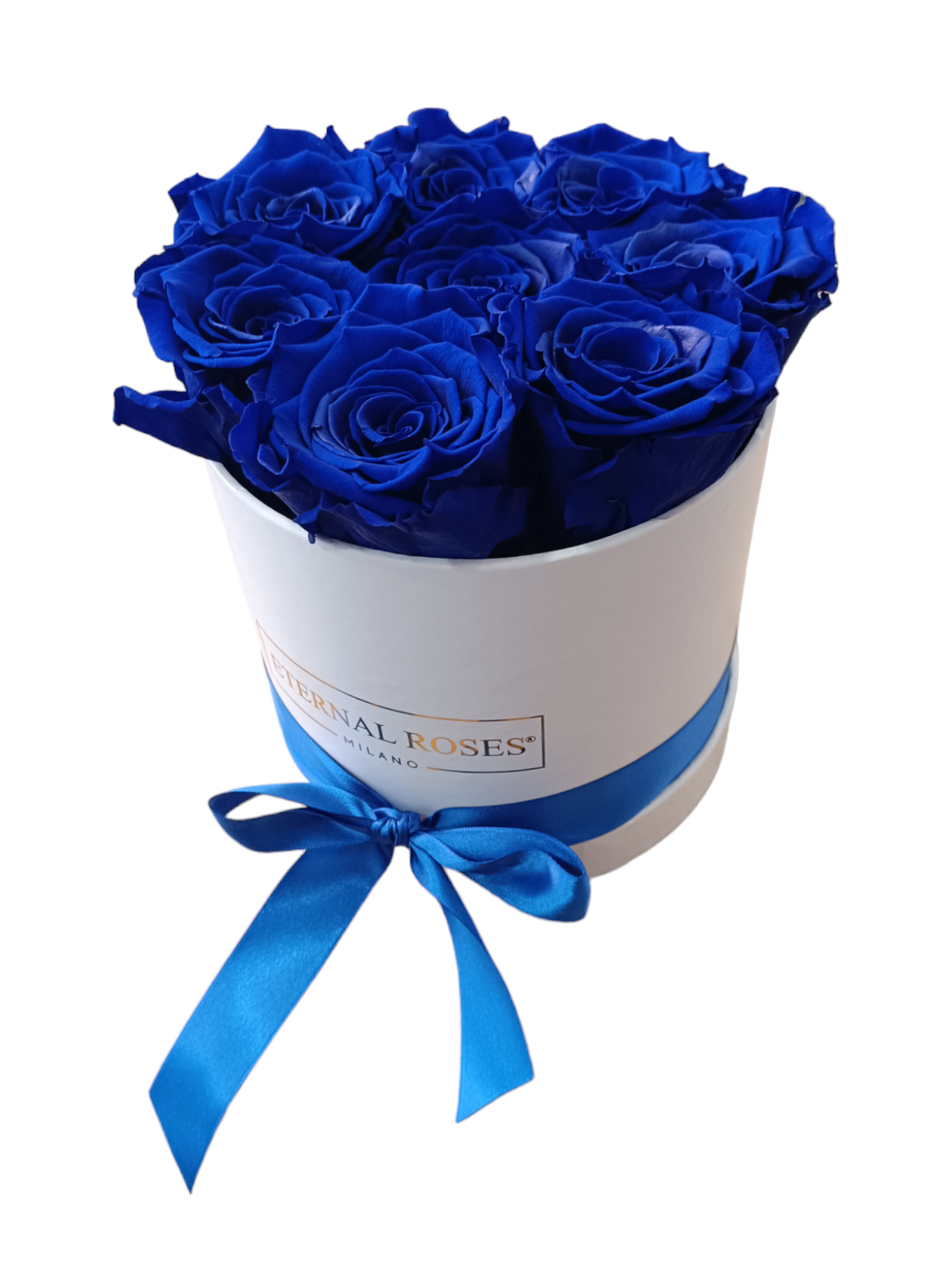Box Bianco M - Rose Stabilizzate Blu – Eternal Roses Milano