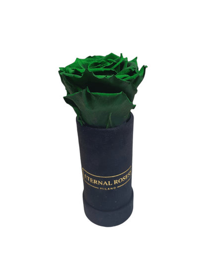 Rosa Eterna Stabilizzata Verde XL - Box Alcantara Nero XS