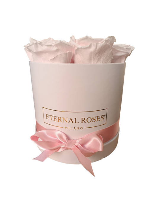 Box Bianco M - Rose Stabilizzate Rosa